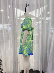 Robe trapèze taille haute à imprimé floral pour les vacances