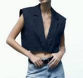 Kurze Tops Vintage gestreifte Lasel Weste