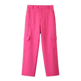 Lockere, gerade Jogginghose mit Seitentasche, Freizeithose