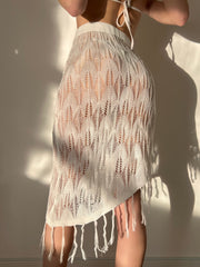 Beach Cover Up Bikini Tassel Seaside Skirt Sun Protection Cutout Overskirt