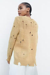 Rundhalspullover Oberbekleidung Lockerer, kurzärmeliger Pullover Innen Gestricktes Unterhemd