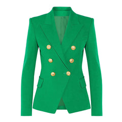 High Quality Top Blazer Metal Lion Head Buckle Double Breasted Small Blazers