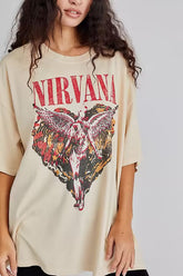 Kurzärmliges, verwaschenes High Street-T-Shirt mit Vintage-Print und lockerer Passform