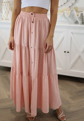 Single Breasted Pleated Hem Elastic Waist Head Office Mid Waist Dress