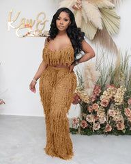 See through Knitted HCrochet Tassel Beach Suit