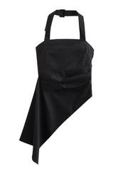 Backless Halter Side Zipper Strapless Asymmetric Top