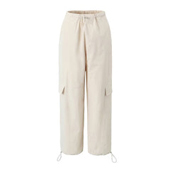 Salopette mi-longue avec bride à la cheville et taille élastique, pantalon décontracté