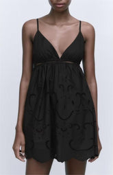 Fall Street Cami-Kleid mit ausgehöhltem Ausschnitt und rückenfreiem Urlaubskleid