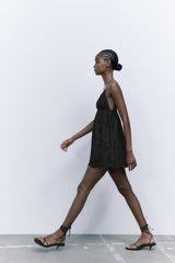 Robe camisole Fall Street, dos nu, ajourée et découpée, tenue de vacances