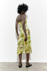Landscape Printing Slip Dress