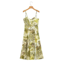 Landscape Printing Slip Dress