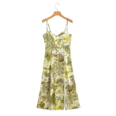 Landscape Printing Slip Dress