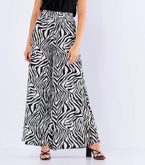 Elastic High Waist Casual Wide Leg Trousers Loose Swing Pants