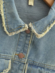 Tassel Burrs Denim Coat Coat Short Top