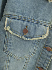 Tassel Burrs Denim Coat Coat Short Top