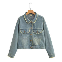 Tassel Burrs Denim Coat Coat Short Top
