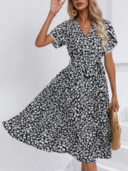 Dress Small Floral Split V neck