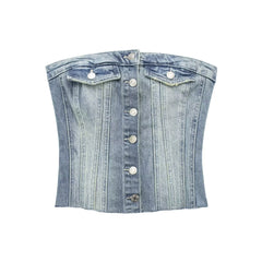 Corset Denim Tube Top Inner Wear Early Breasted