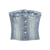 Corset Denim Tube Top Inner Wear Early Breasted