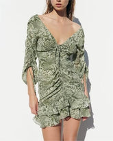 Plissiertes Minikleid mit Animalprint