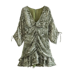 Plissiertes Minikleid mit Animalprint