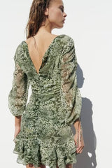 Plissiertes Minikleid mit Animalprint