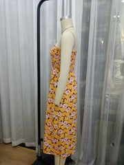 Floral One Shoulder Halter Spaghetti Straps Slim Fit Short Dress French