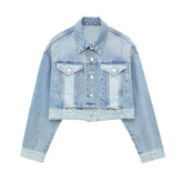 Manteau veste en jean décontracté ouvert