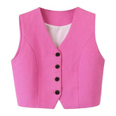 Gilet col V couleur unie