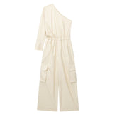 Personalized Street Jumpsuit Trousers Tooling Solid Color Simple Casual Pants