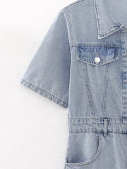 Blauer langer Cowboy-Strampler im Siamesen-Stil