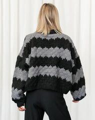 Pull en tricot à rayures de couleur assortie