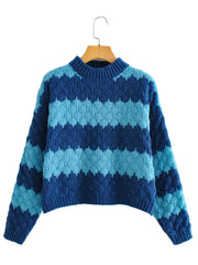 Pull en tricot à rayures de couleur assortie
