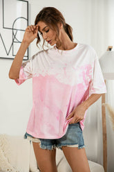 Tie-Dye-T-Shirt mit Rundhalsausschnitt