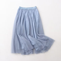 Skirt Casual Elegant Elastic Waist Pleated