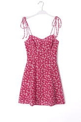 Robe courte cintrée à bretelles fines et à lacets pour fille, dos nu, à fleurs, style français