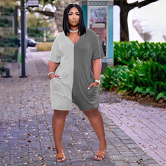 Casual Loose Contrast Color Romper