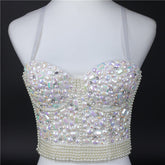 Heavy Industry Beads Vest Ball Sling Light Diamond Corset Chest Support Body Shaping Top