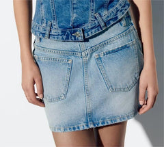 Pocket Denim Mini Skirt