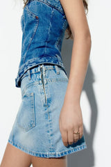 Pocket Denim Mini Skirt
