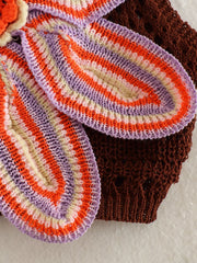 Gestrickte Weste Handgemachte Weste mit Blumenmuster