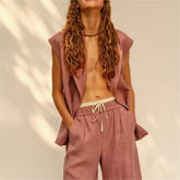 Ensemble haut slim et amincissant, décontracté, simple, taille douce, couleur unie, confortable