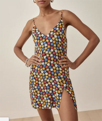 Wind Color Kleid mit schmalen Trägern und kleinem Blumendruck