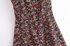 Floral Dress Waist Controlled Slim Fit Slimming Small Holiday Short Dress Cami Dress