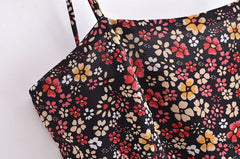 Floral Dress Waist Controlled Slim Fit Slimming Small Holiday Short Dress Cami Dress