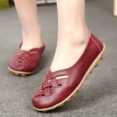 Chaussures compensées d'été en cuir de vache souple pour femme