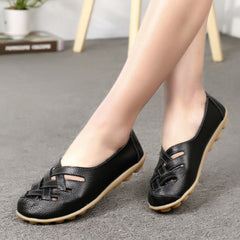 Women's Summer Cowhide Mom Soft Bottom Wedge