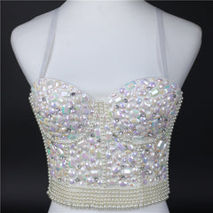 Heavy Industry Beads Vest Ball Sling Light Diamond Corset Chest Support Body Shaping Top