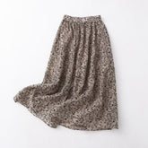 Jupe ample à filaments plissés, jupe en maille taille haute