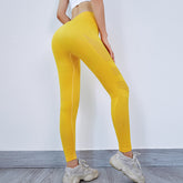 Breathable Quick Drying Hollow Out Cutout out Fitness Pants High Waist Peach Hip Tight Stretch Hip Lift Yoga Pants